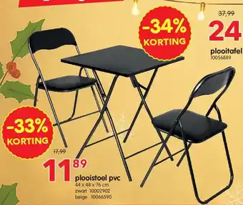Yess plooistoel pvc aanbieding