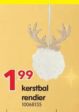 Yess kerstbal rendier aanbieding