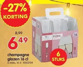 Yess champagne glazen 16 cl aanbieding
