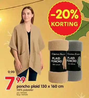 Yess poncho plaid 130 x 160 cm aanbieding