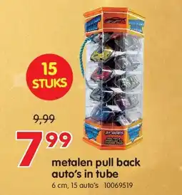 Yess metalen pull back auto’s in tube aanbieding