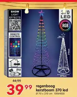 Yess regenboog kerstboom 370 led aanbieding