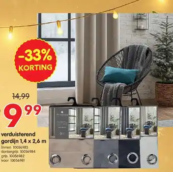 Yess verduisterend gordijn 1,4 x 2,6 m aanbieding