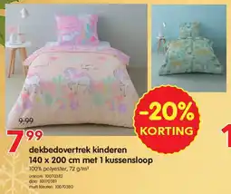 Yess dekbedovertrek kinderen 140 x 200 cm met 1 kussensloop aanbieding