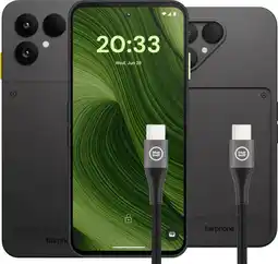 Coolblue Fairphone6 256Go Noir 5G + Pack d'Accessoires aanbieding