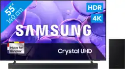 Coolblue Samsung 55 Crystal UHD U8070F (2025) + Samsung HW-B750F Noir aanbieding