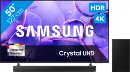 Coolblue Samsung 50 Crystal UHD U8070F (2025) + Samsung HW-B66CF Noir aanbieding