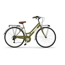 Decathlon Stadsfiets Allure Lady is uitgerust met wielen van 700x35C, olijfgroen aanbieding