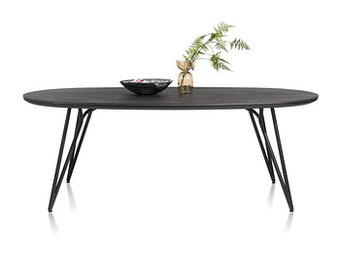 Deba Meubelen Eetkamertafel ovaal VIK - Onyx Zwart aanbieding