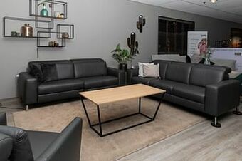 Set van 3-zit met elektr. relaxen en 3-zit vast COLORADO Grijs