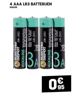Electro Depot 4 AAA LR3 BATTERIJEN aanbieding