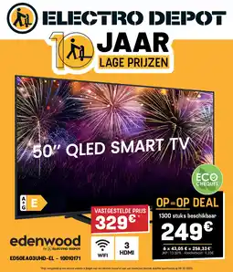 Electro Depot Edenwoo3d 50'' Qled Smart TV ED50EA03UHD-EL aanbieding