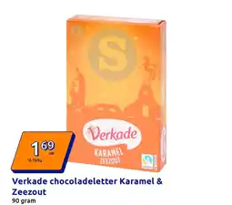 Action Verkade chocoladeletter Karamel & Zeezout aanbieding
