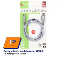 Action Sologic laad- en datakabel USB-C aanbieding