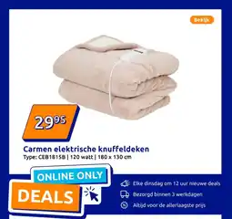 Action Carmen elektrische knuffeldeken aanbieding