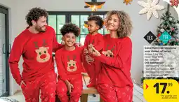 Carrefour Coral fleece kerstpyjama voor dames of heren aanbieding