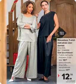 Carrefour Mouwloos T-shirt met Stras voor Dames aanbieding