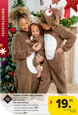 Carrefour Onesie Rendier voor Meisjes aanbieding