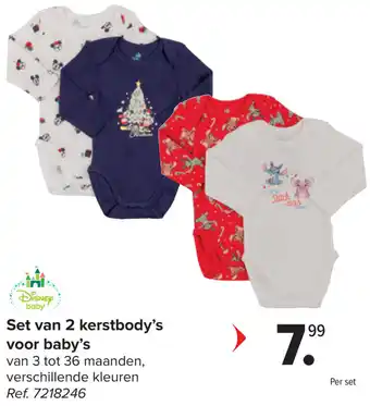 Carrefour Set van 2 kerstbody's voor baby's aanbieding