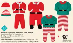 Carrefour Pyjama Kerstman met Muts voor Baby's aanbieding