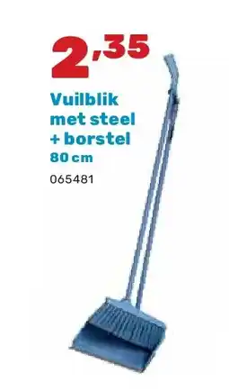 Happyland Vuilblik met steel + borstel 80 cm aanbieding
