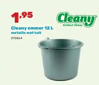 Happyland Cleany emmer 12 L metallic met tuit aanbieding
