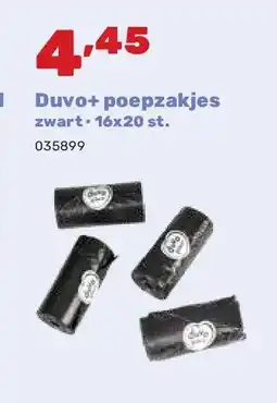 Happyland Duvo+ poepzakjes zwart • 16x20 st aanbieding