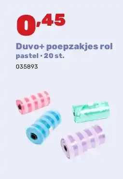 Happyland Duvo+ poepzakjes rol pastel • 20 st aanbieding