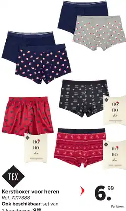 Carrefour TEX Kerstboxer voor heren aanbieding