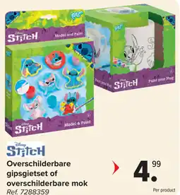 Carrefour Stich Overschilderbare gipsgietset of overschilderbare mok aanbieding