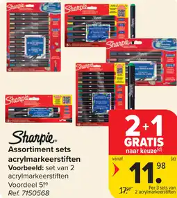 Carrefour Sharpie Assortiment sets acrylmarkeerstiften aanbieding