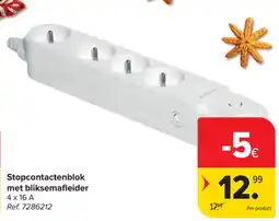 Carrefour Stopcontactenblok met bliksemafleider aanbieding