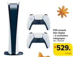 Carrefour PS5-console Slim Digital + 2 controllers inbegrepen aanbieding