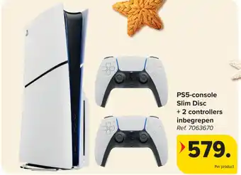 Carrefour PS5-console Slim Disc + 2 controllers inbegrepen aanbieding