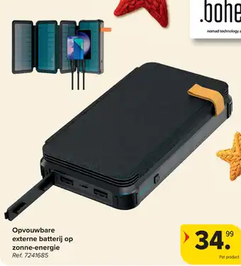 Opvouwbare externe batterij op zonne-energie