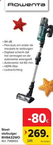 Carrefour Rowenta Steelstofzuiger RH9A32WO aanbieding
