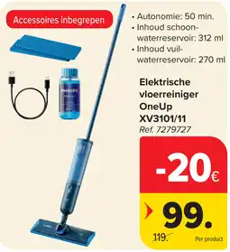 Carrefour Philips Elektrische vloerreiniger OneUp XV3101/11 aanbieding