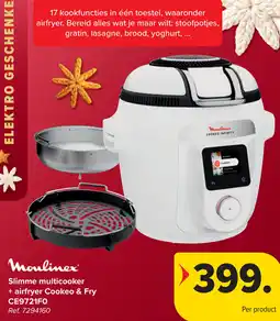 Carrefour Moulinex Slimme multicooker + airfryer Cookeo & Fry CE9721F0 aanbieding