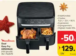 Carrefour Moulinex Dual Easy Fry EZ901N20 aanbieding