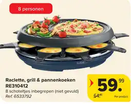 Carrefour Tefal Raclette, grill & pannenkoeken RE310412 aanbieding