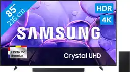 Coolblue Samsung 85 Crystal UHD U8070F (2025) + Samsung HW-B450F Noir aanbieding