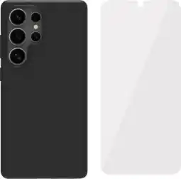 Coolblue BlueBuilt Samsung Galaxy S25 Ultra Back Cover Noir + BlueBuilt Protège-écran Verre aanbieding