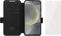 Coolblue BlueBuilt Samsung Galaxy S25 Ultra Book Case Cuir Noir + BlueBuilt Protège-écran Verre aanbieding