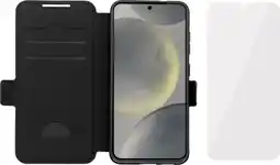 Coolblue BlueBuilt Samsung Galaxy S25 Ultra Book Case Cuir Noir + BlueBuilt Protège-écran Verre aanbieding