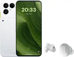 Coolblue Fairphone 6 256Go Blanc 5G + Fairphone Fairbuds True Wireless Earbuds Blanc aanbieding