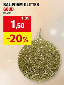 Hubo Bal foam glitter goud aanbieding