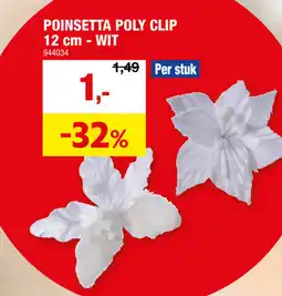 Hubo Poinsetta poly clip wit aanbieding
