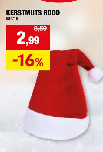 Hubo Kerstmuts rood aanbieding