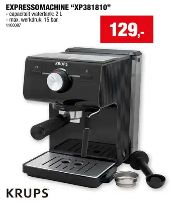 Hubo Krups expressomachine XP381810 aanbieding
