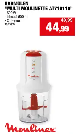 Hubo Moulinex hakmolen multi moulinette AT710110 aanbieding